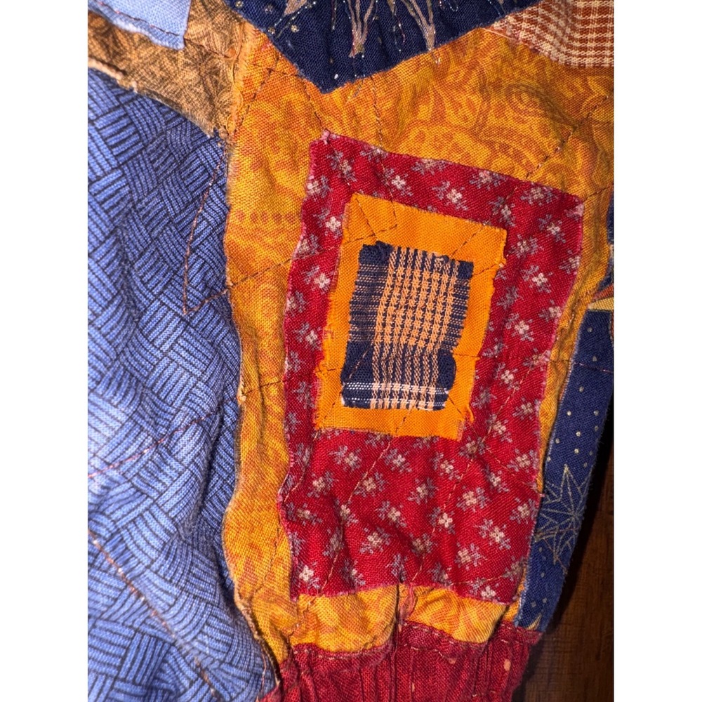 VTG Quilted Patchwork Celestial Jacket XL Sun Moon Stars Wearable Art Whimsigoth - Picture 13 of 13